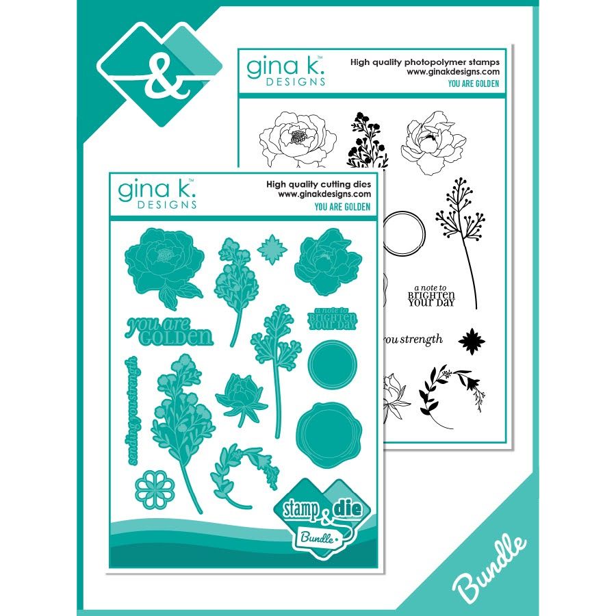 Gina K Designs You Are Golden Stamps and Dies Bundle lhdie0521