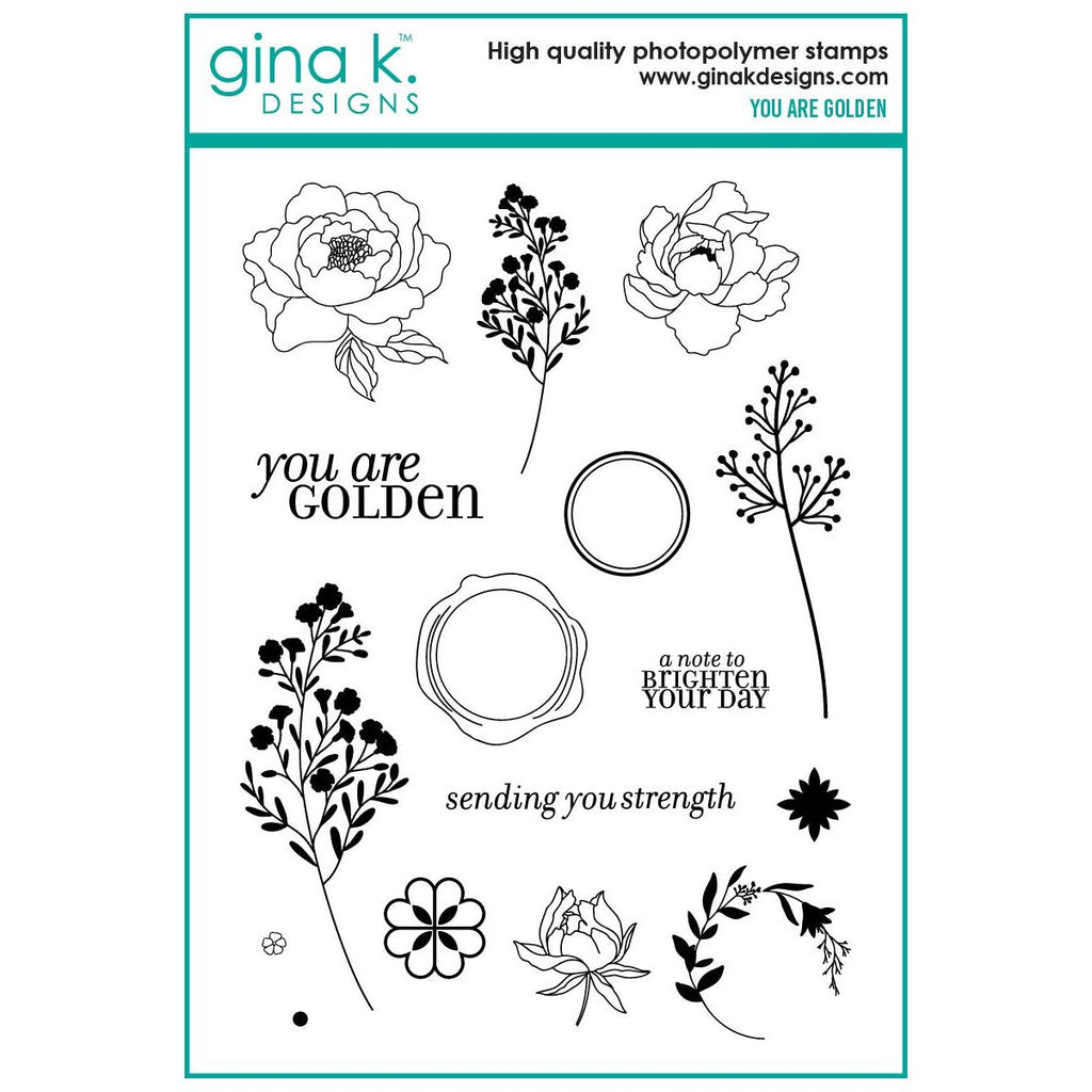 Gina K Designs You Are Golden Stamps and Dies Bundle lhdie0521 stamps only