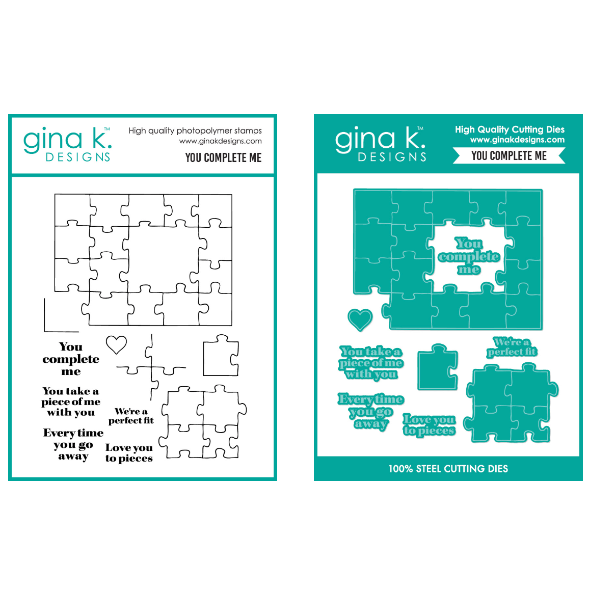 Gina K Designs You Complete Me Stamps and Dies
