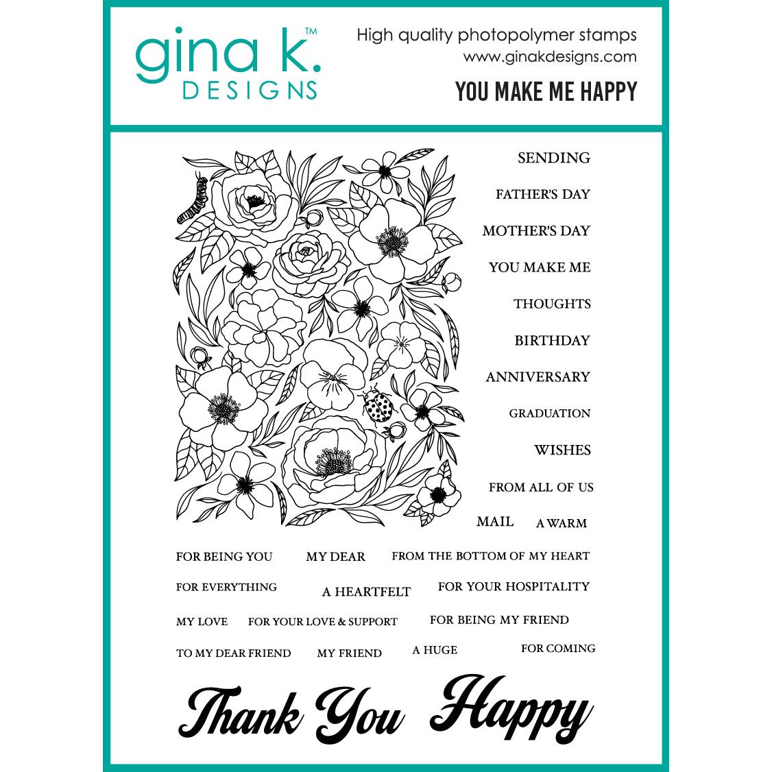 Gina K Designs You Make Me Happy Stamps hs67