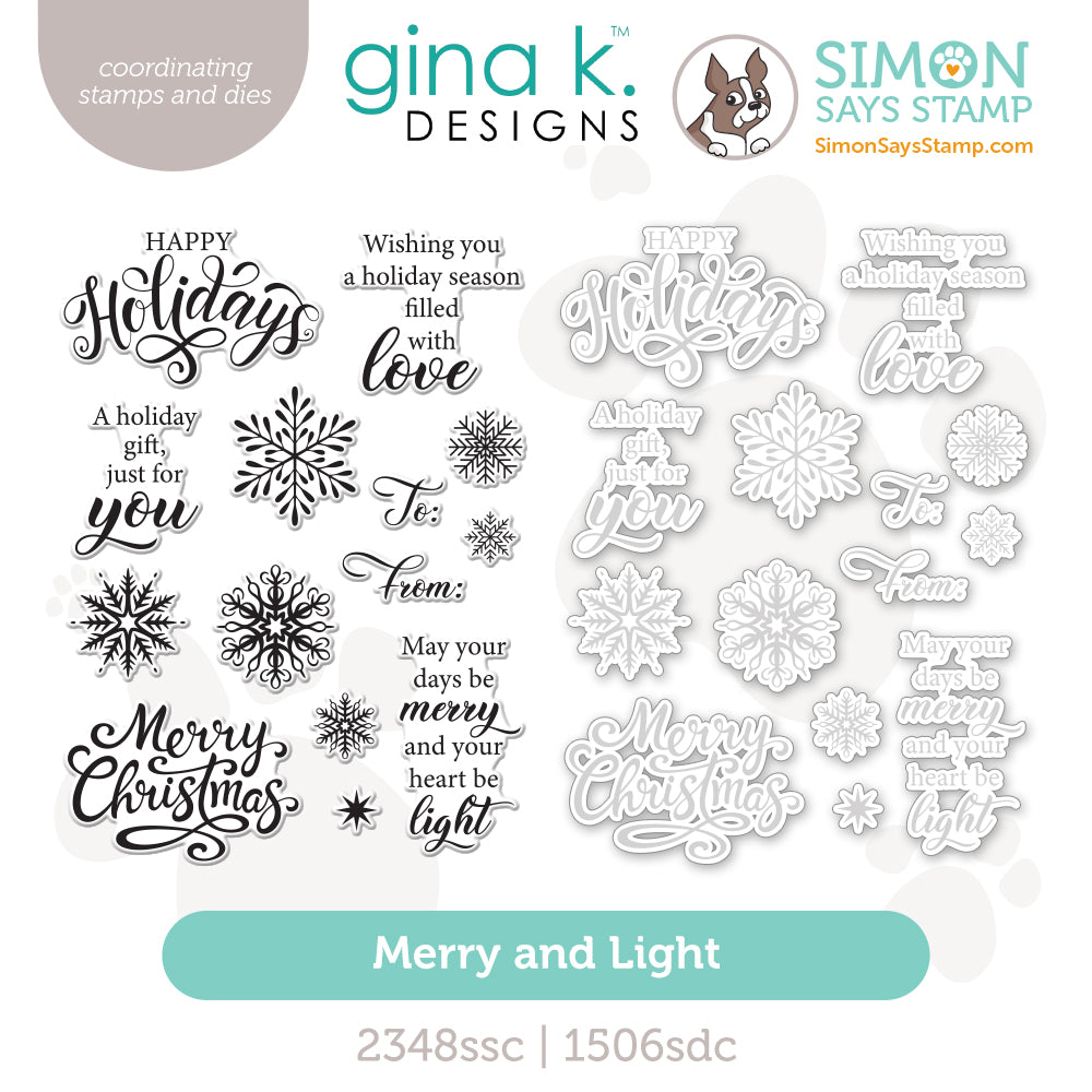 Gina K Designs for Simon Says Stamps and Dies Merry and Light