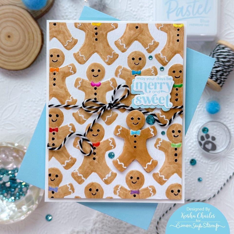 Simon Says Stamp Embossing Folder and Cutting Die Gingerbread Man sfd456 Festive Fun Christmas Card | color-code:ALT04