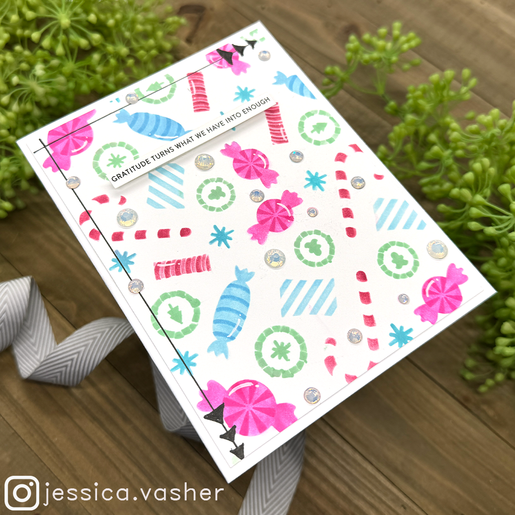 Simon Says Stamp Stencils Holiday Candies 1031st Christmas Card