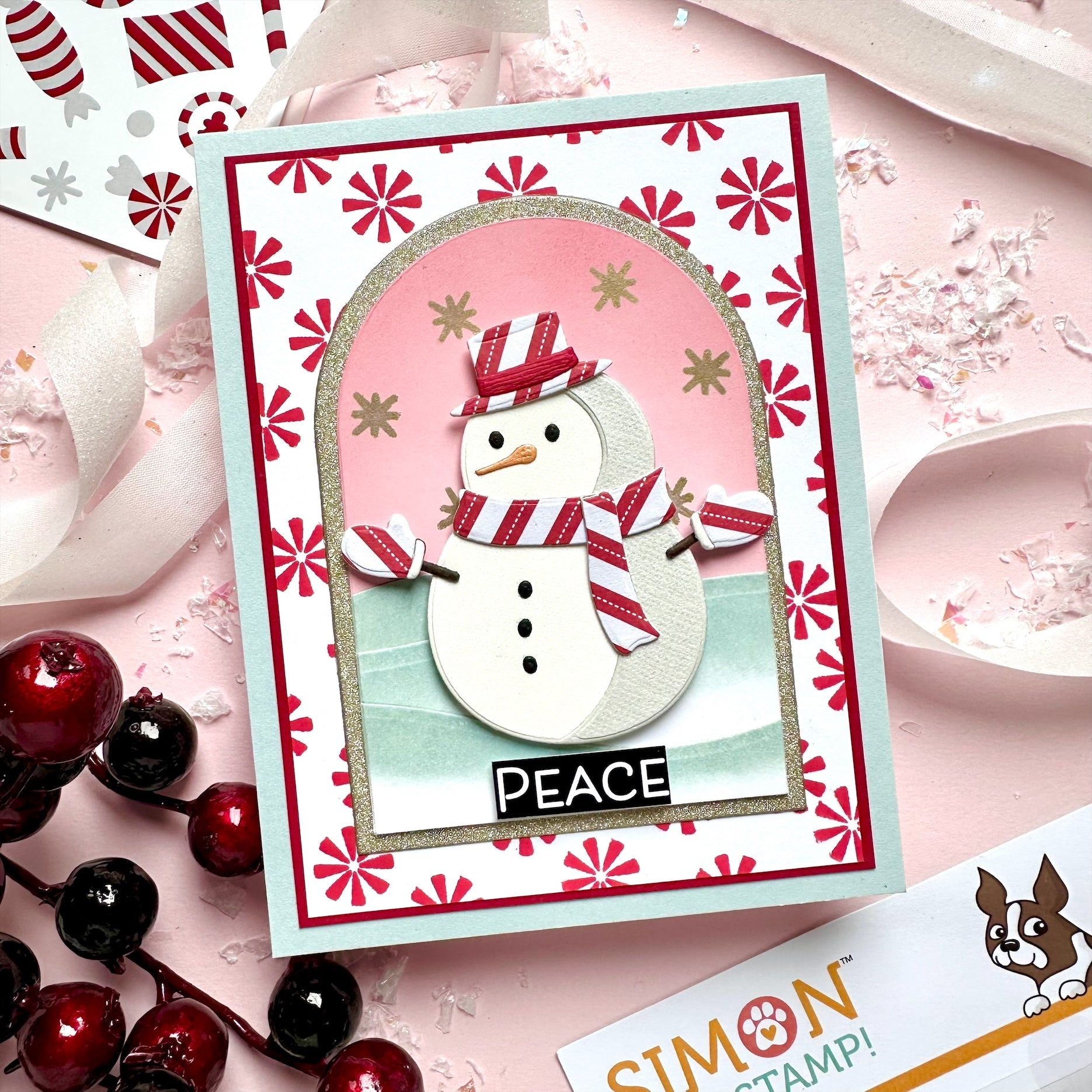 Simon Says Stamp Stencils Holiday Candies 1031st Christmas Card