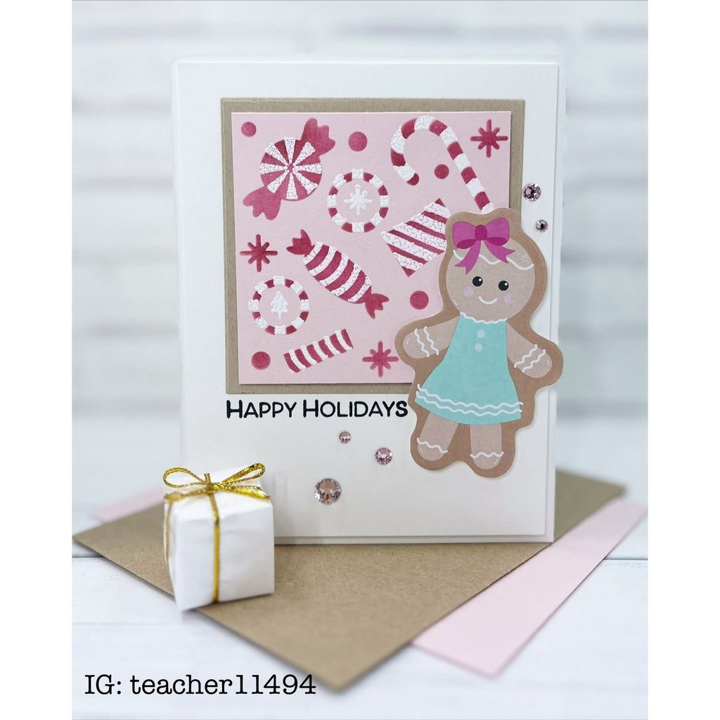 Simon Says Stamp Stencils Holiday Candies 1031st Christmas Card