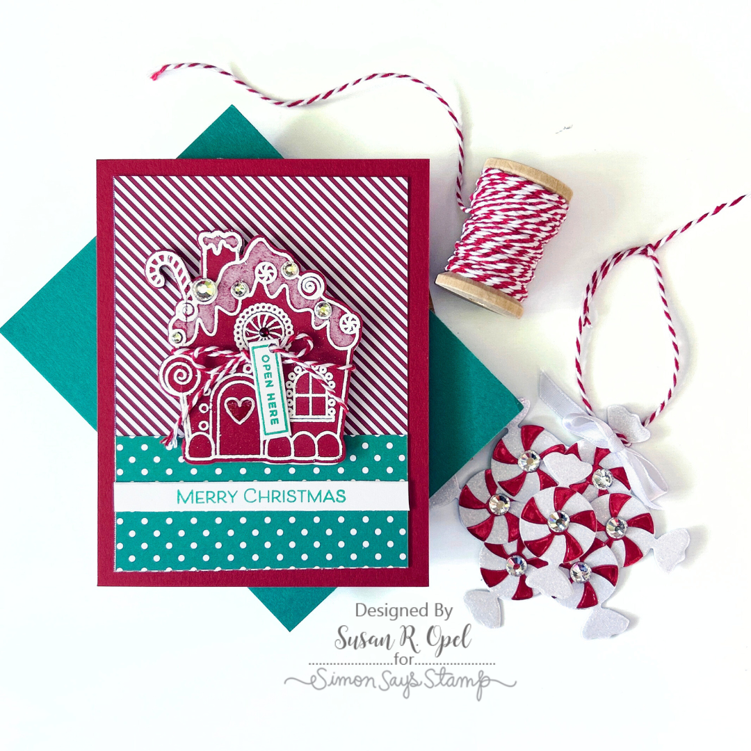 Simon Says Stamps and Die Gingermas House set890gh Festive Fun Christmas Card and Tag