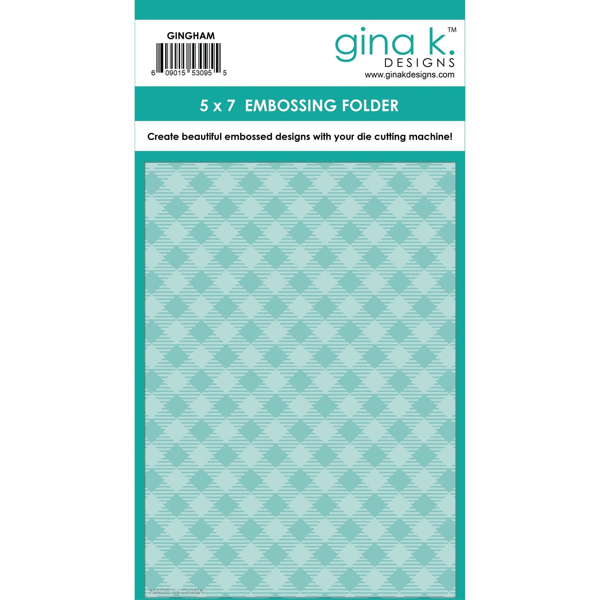 Gina K Designs GINGHAM 5x7 Inch Embossing Folder efgGina K Designs GINGHAM 5x7 Inch Embossing Folder efg