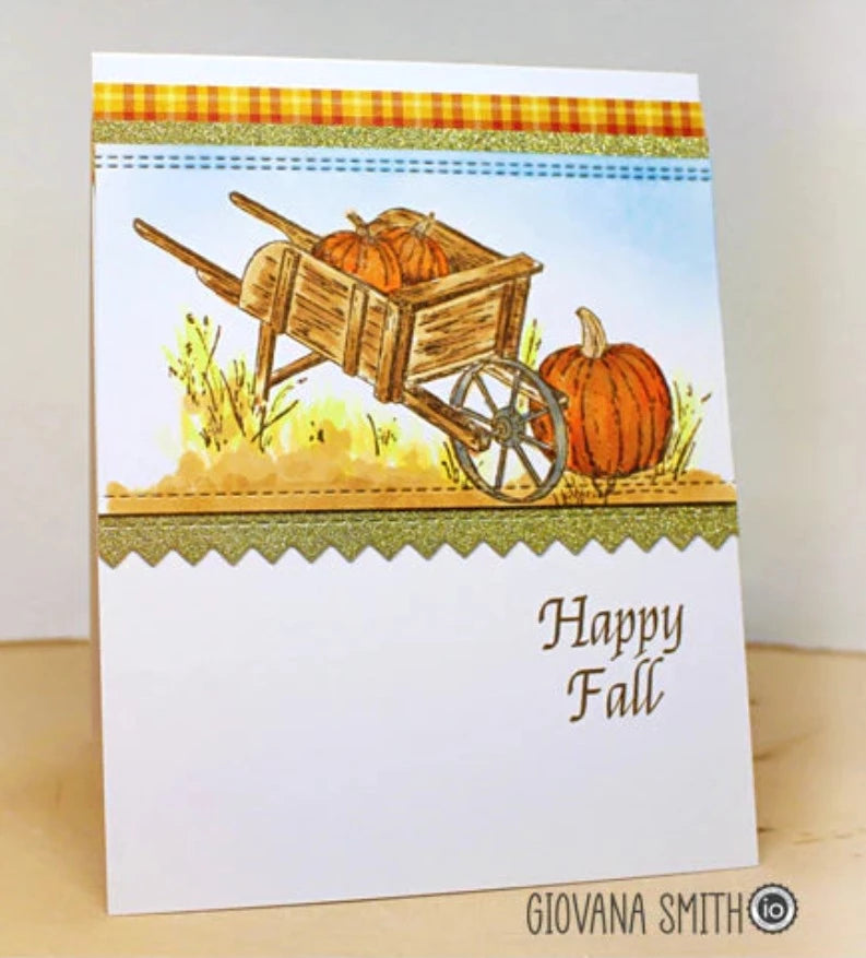 Impression Obsession October Red Rubber Cling Stamps rrset1023 happy fall