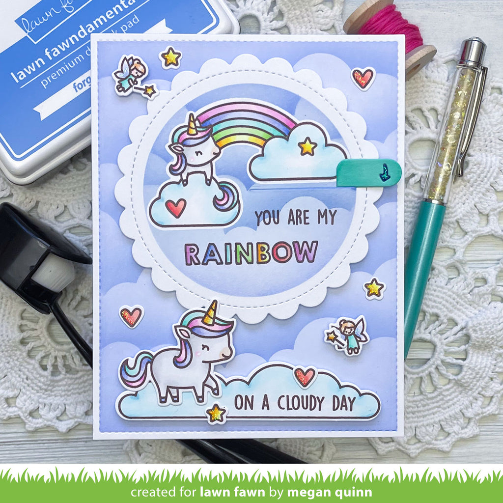Lawn Fawn Set My Rainbow Clear Stamps and Dies You Are
