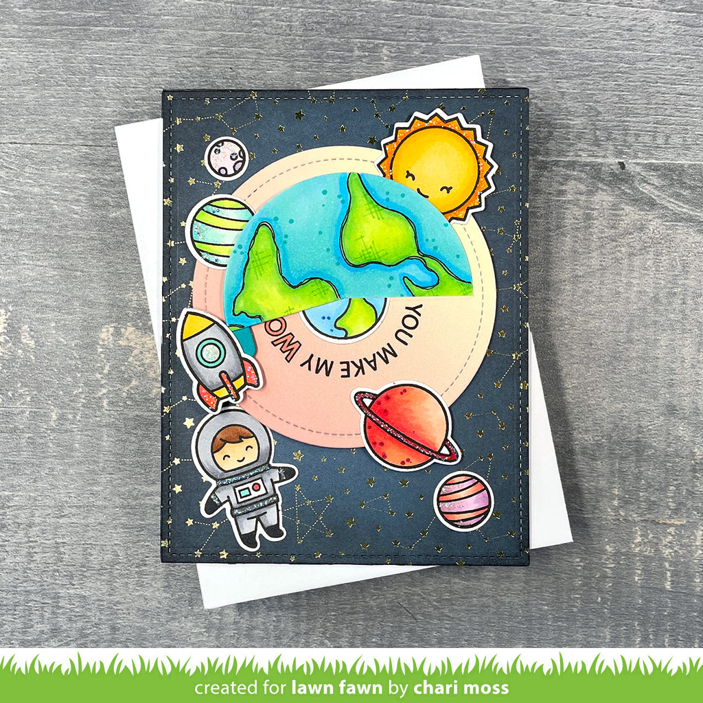 Lawn Fawn Set Give It A Whirl Template and Dies My World