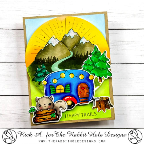 The Rabbit Hole Designs Glamping with Tailette Dies trh-236d happy trails