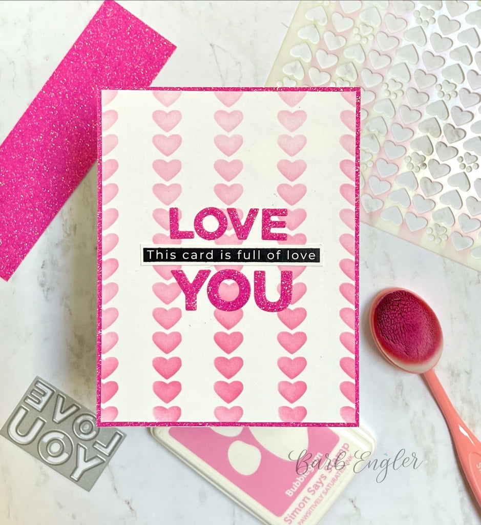 Simon Says Stamp Glitter Cardstock Be Mine 6x6 sss328 Smitten Love Card