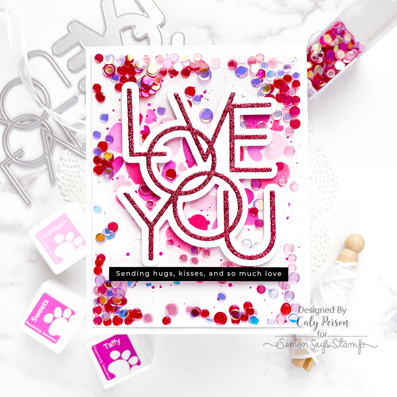 Simon Says Stamp Glitter Cardstock Be Mine 6x6 sss328 Smitten Love Card | color-code:ALT02