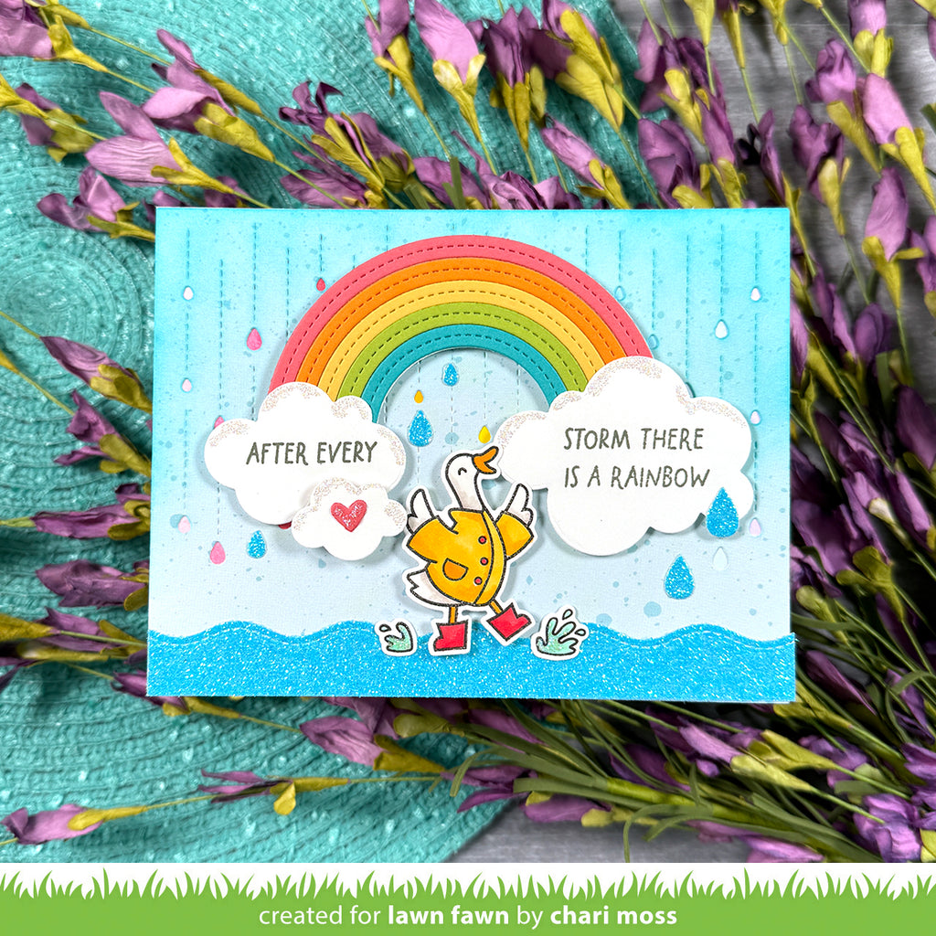Goose and Rainbow Card with Sentiment After Every Storm There Is a Rainbow