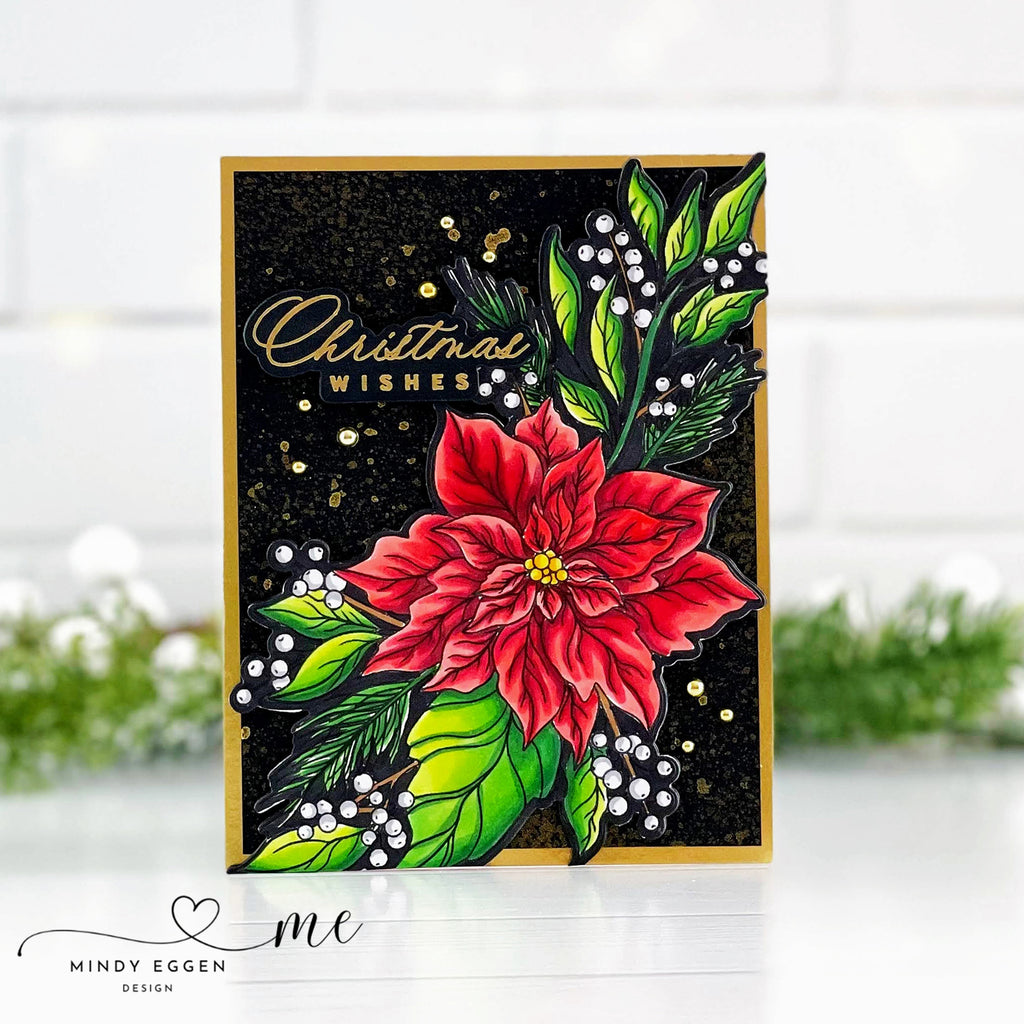 Simon Says Stamp Graceful Holiday Greetings Wafer Dies sssd112908c All The Joy Christmas Card | color-code:ALT02