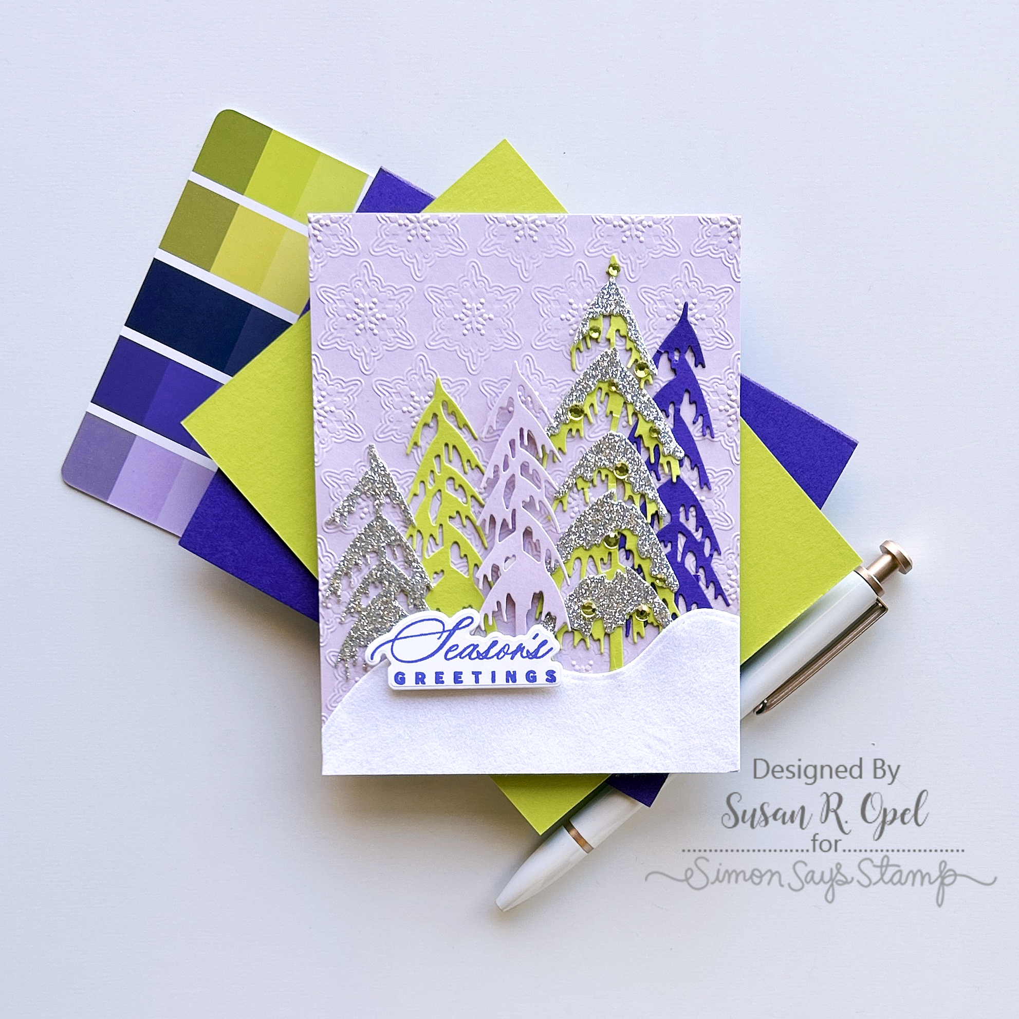 Simon Says Stamps And Dies Graceful Holiday Greetings set693gh All The Joy Christmas Card