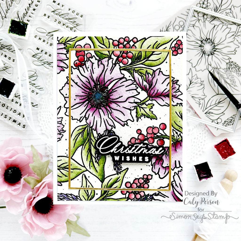Simon Says Clear Stamps Graceful Holiday Greetings sss302759c All The Joy Christmas Card | color-code:ALT03