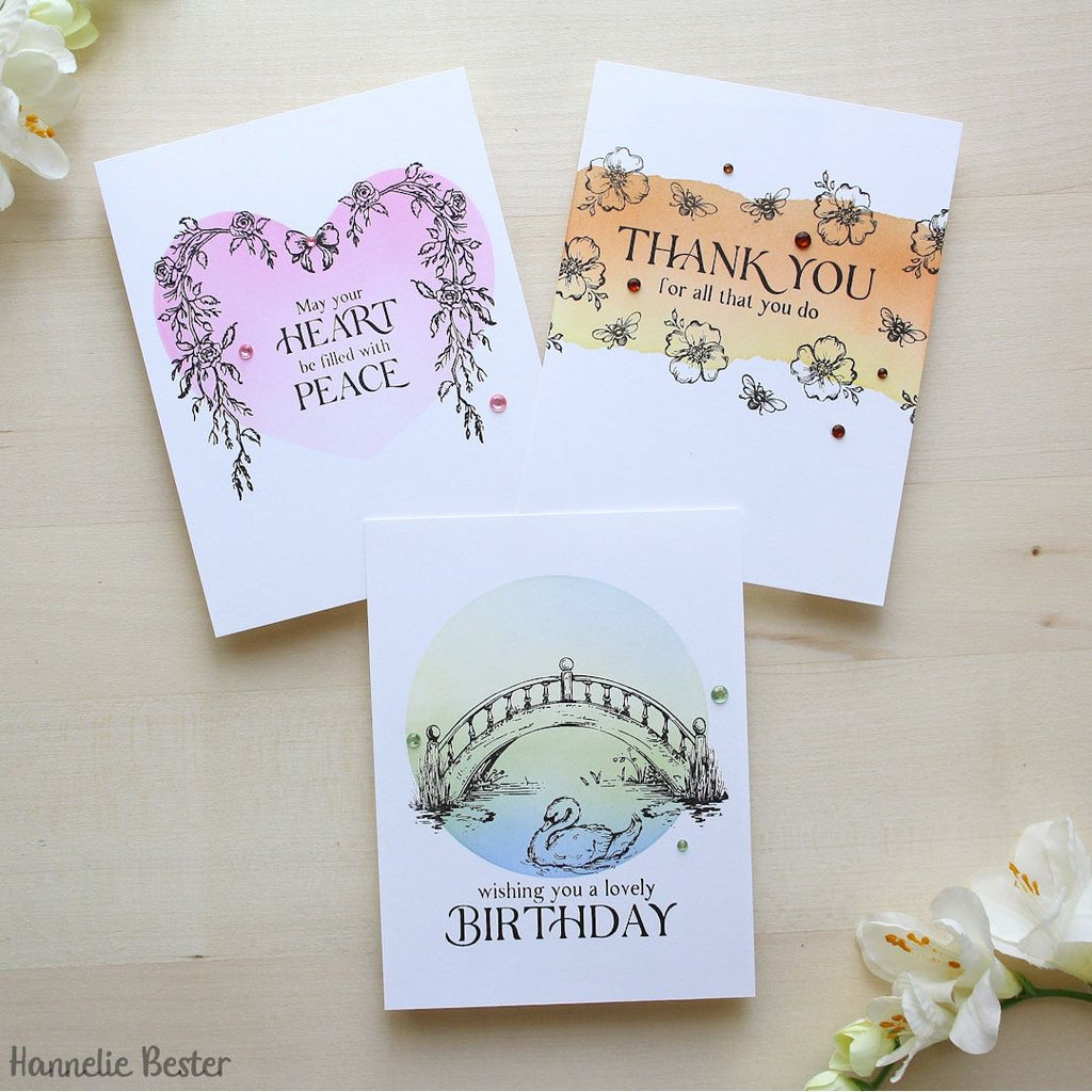 Simon Says Clear Stamps Graceful Swans 2284ssc Sugar and Spice Card Set | color-code:ALT01