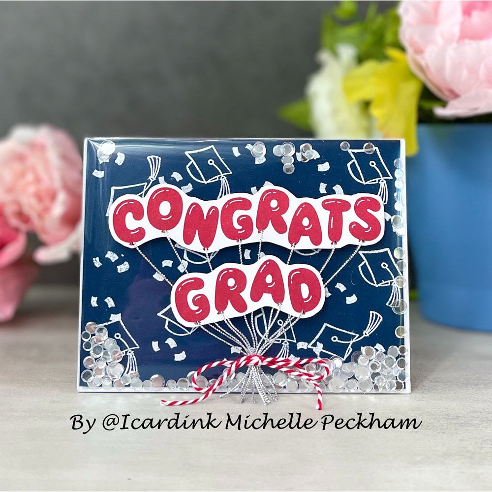 Simon Says Clear Stamps Grad Balloons 3051ssc Celebrate Grad Card