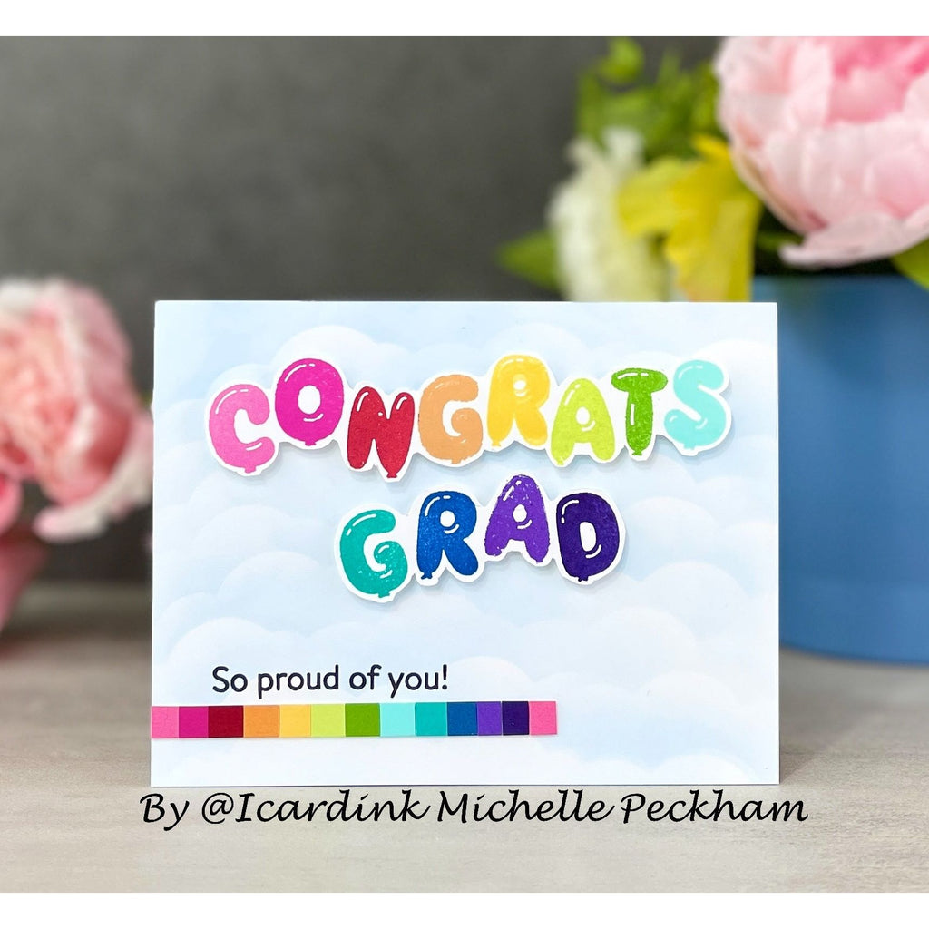 Simon Says Clear Stamps Grad Balloons 3051ssc Celebrate Grad Card