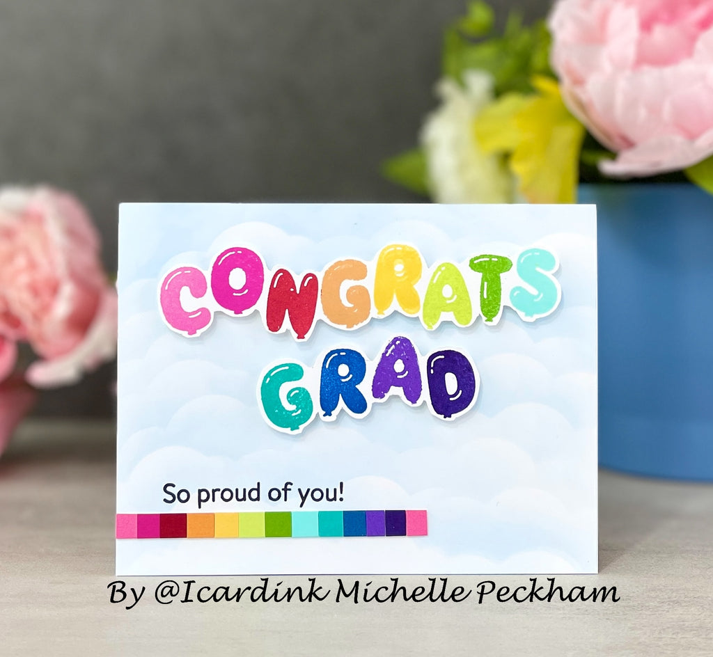 Simon Says Clear Stamps Grad Balloons 3051ssc Celebrate Grad Card
