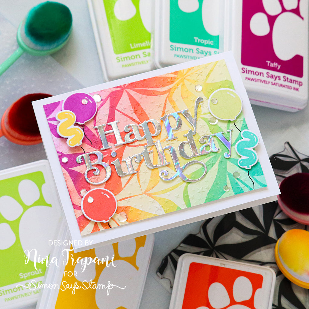 Simon Says Clear Stamps Grad Balloons 3051ssc Celebrate Birthday Card