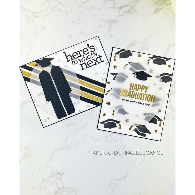 CZ Design Stamps and Dies Grad Basics set992gb Moments in Time Graduation Cards