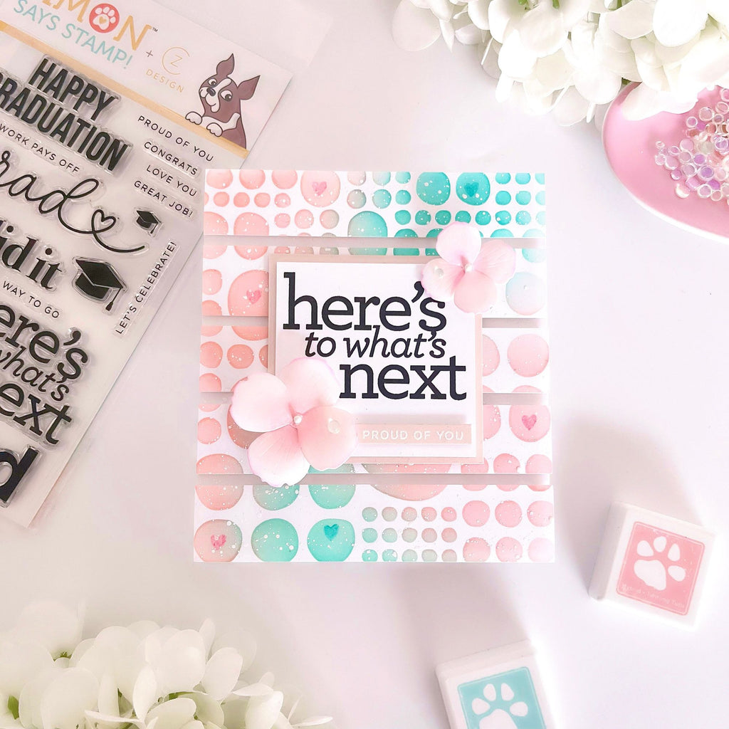 CZ Design Stamps and Dies Grad Basics set992gb Moments in Time Graduation Card