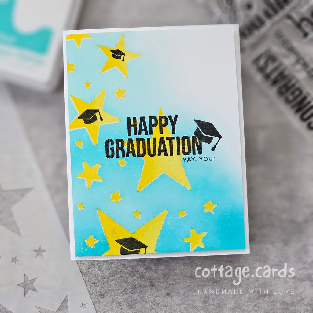 CZ Design Stamps and Dies Grad Basics set992gb Moments in Time Graduation Card