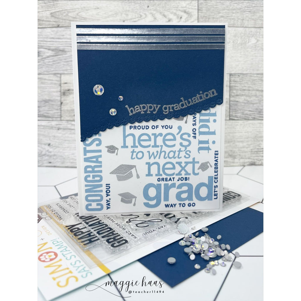 CZ Design Stamps and Dies Grad Basics set992gb Moments in Time Graduation Card