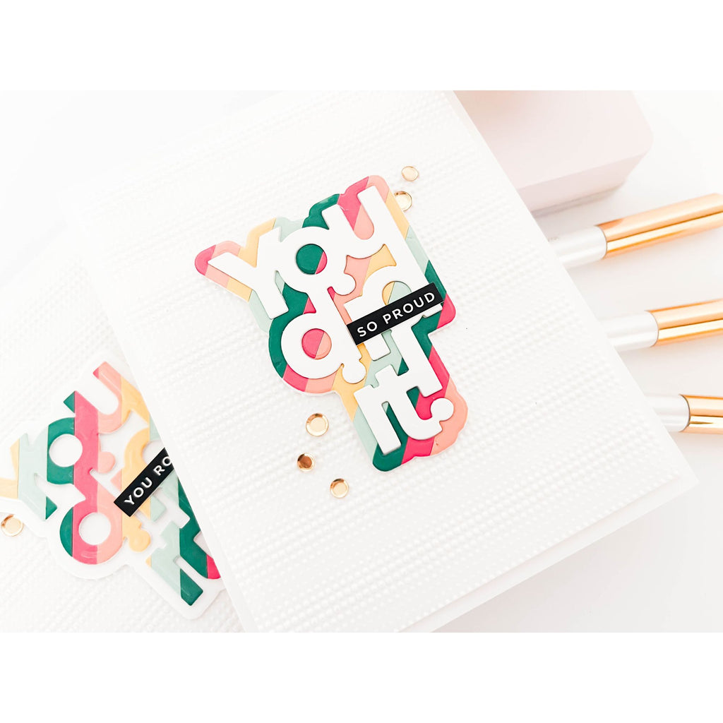 Simon Says Stamp Embossing Folder Gradient Dot sf320 Just A Note Congratulations Card