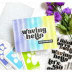 Simon Says Stamp Embossing Folder Gradient Dot sf320 Just A Note Hello Card | color-code:ALT03