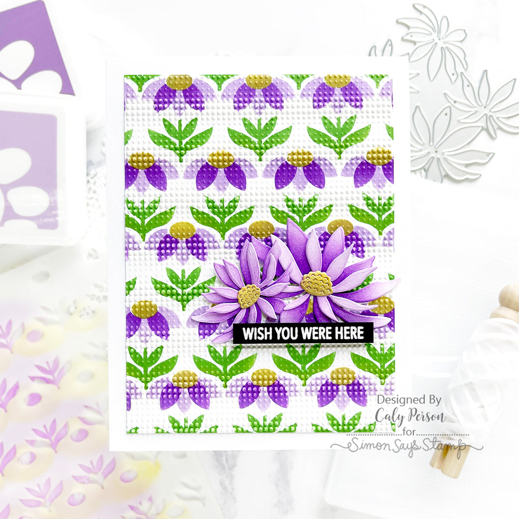 Simon Says Stamp Embossing Folder Gradient Dot sf320 Just A Note Miss You Card | color-code:ALT01