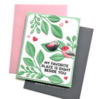 Simon Says Stamp Grand Corner Leaves Wafer Dies s896 Smitten Love Card | color-code:ALT01
