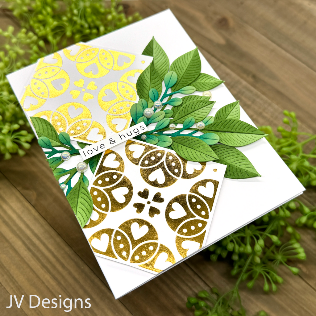 Simon Says Stamp Grand Corner Leaves Wafer Dies s896 Smitten Love Card