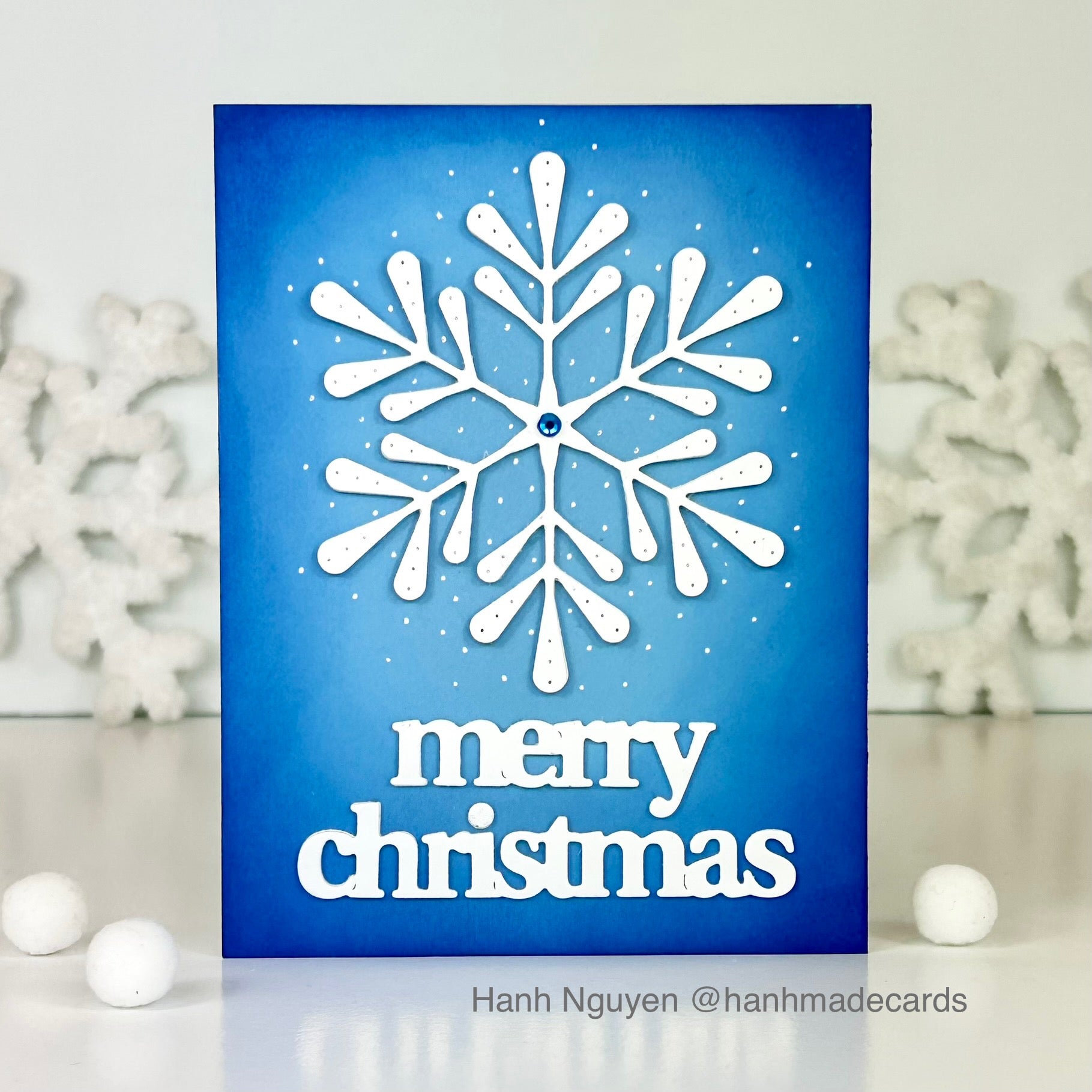 Simon Says Stamp Grand Pixie Snowflake Wafer Die s962 DieCember Christmas Card