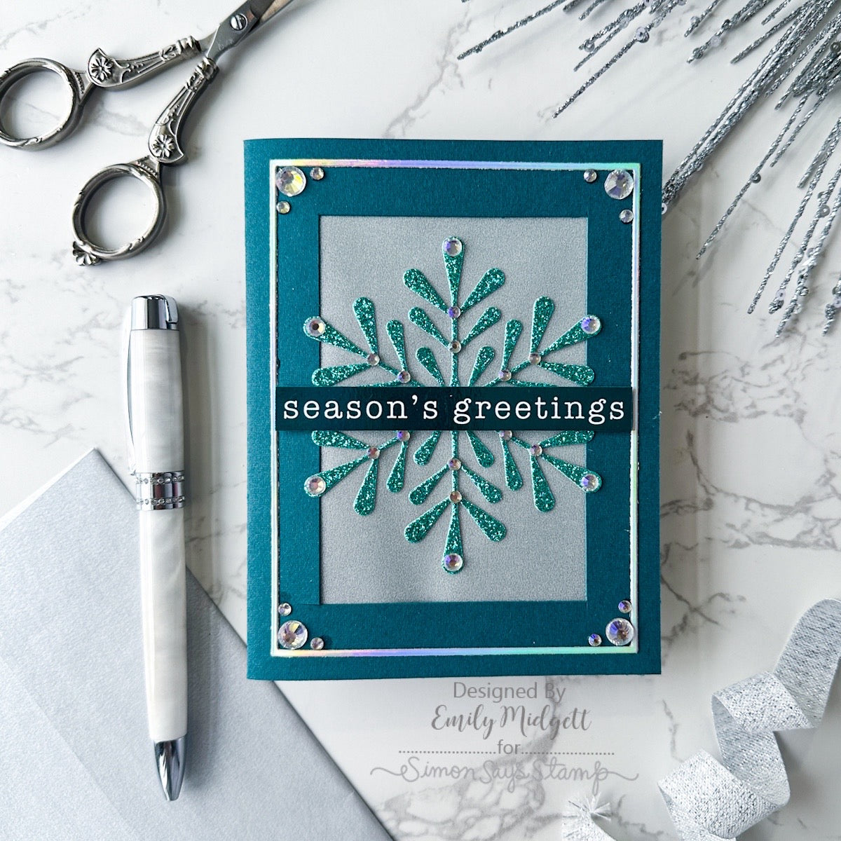 Simon Says Stamp Grand Pixie Snowflake Wafer Die s962 DieCember Christmas Card | color-code:ALT10