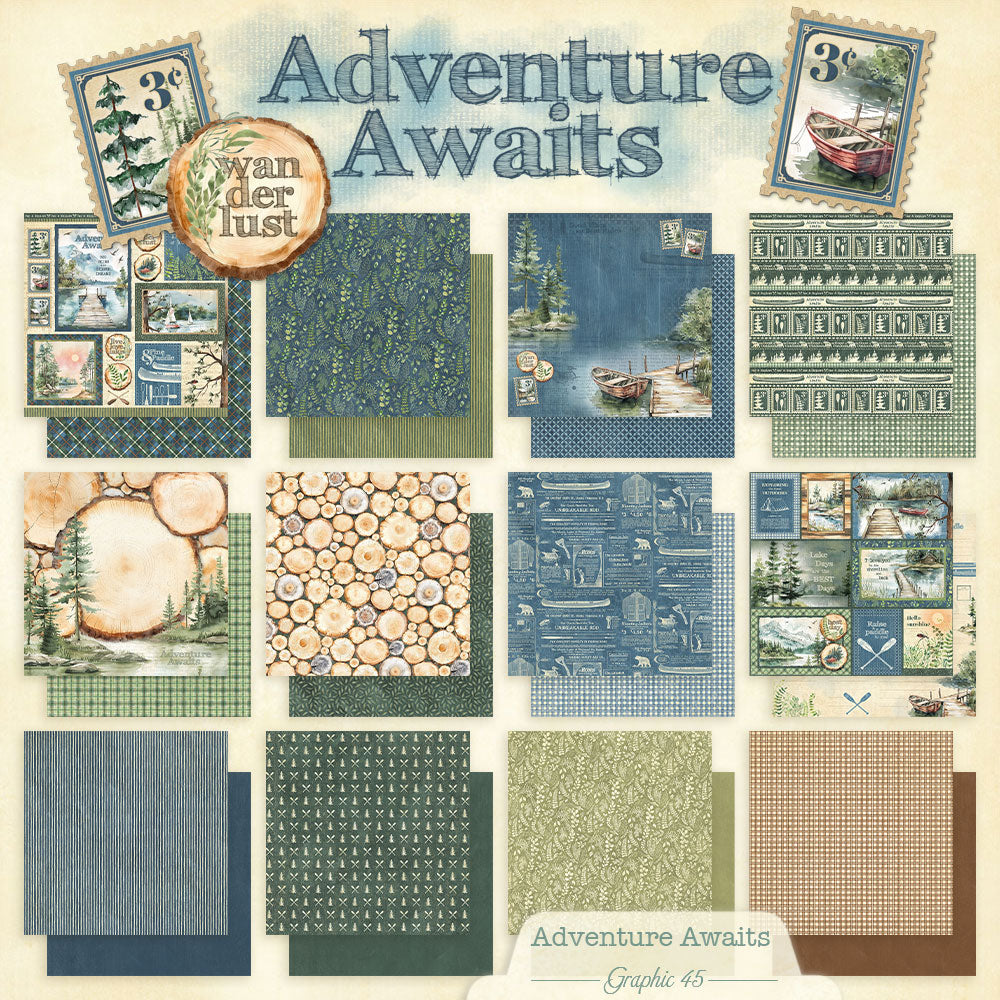 Graphic 45 Adventure Awaits 8 x 8 Paper Pad 4503248 product