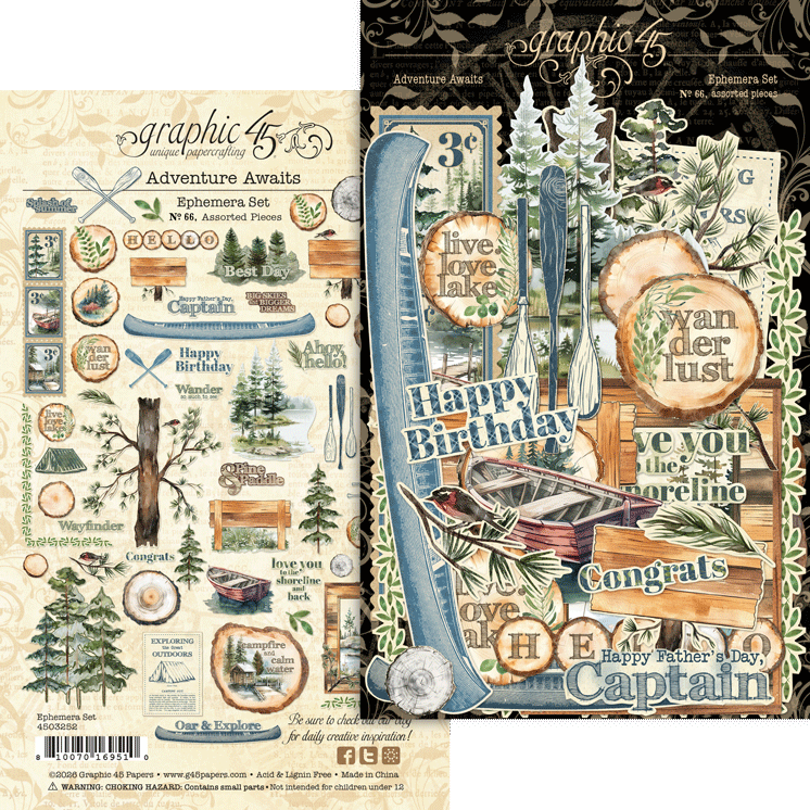 Graphic 45 Adventure Awaits Ephemera Set 4503252