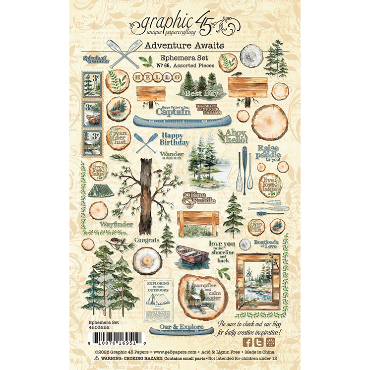 Graphic 45 Adventure Awaits Ephemera Set 4503252 product
