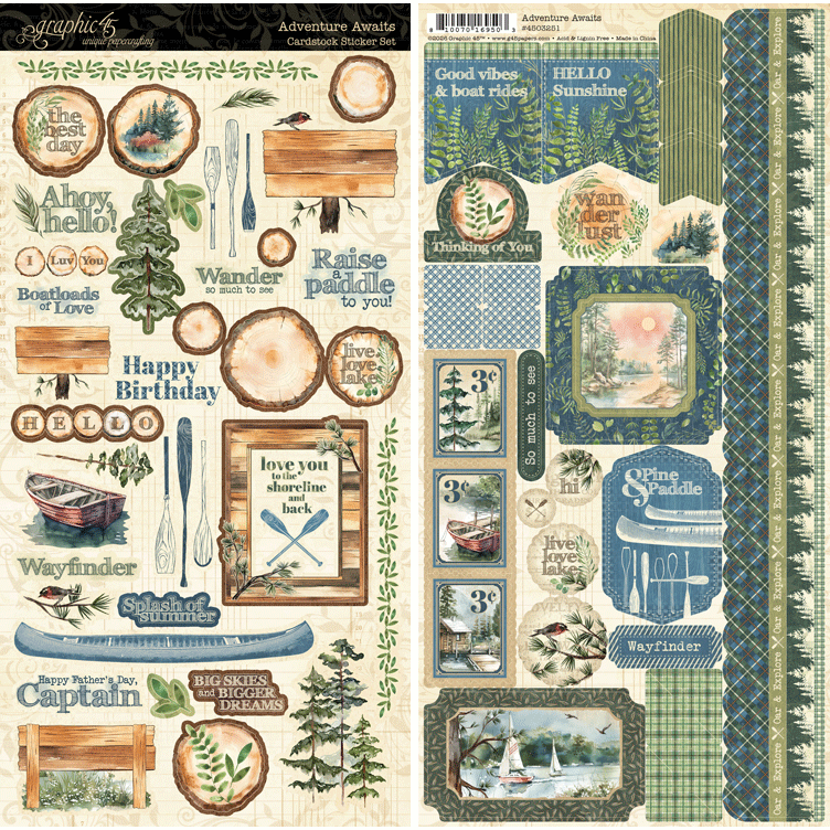 Graphic 45 Adventure Awaits Sticker Set 4503251