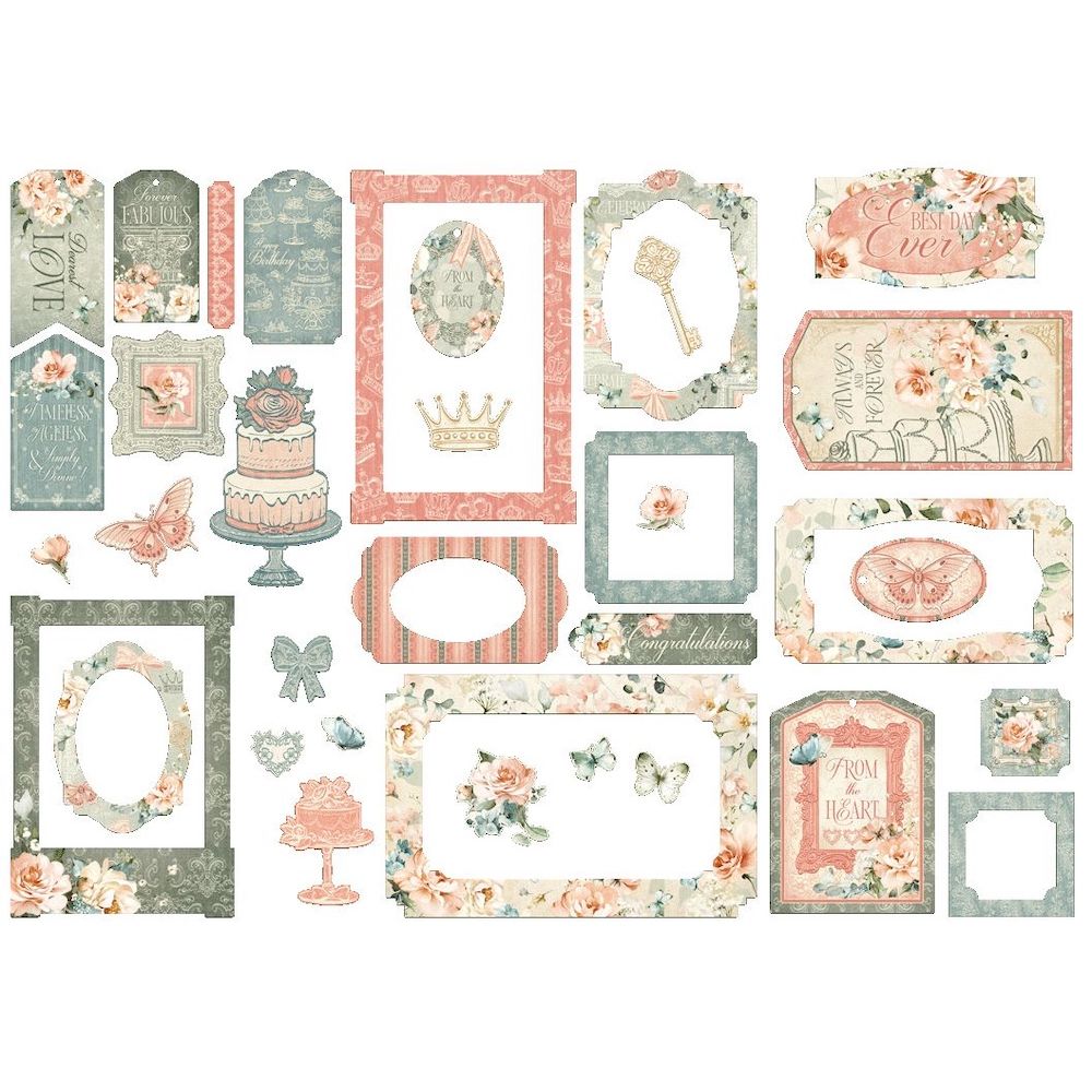 Graphic 45 Always & Forever Tags and Frames Die Cut Assortment 4503178 product
