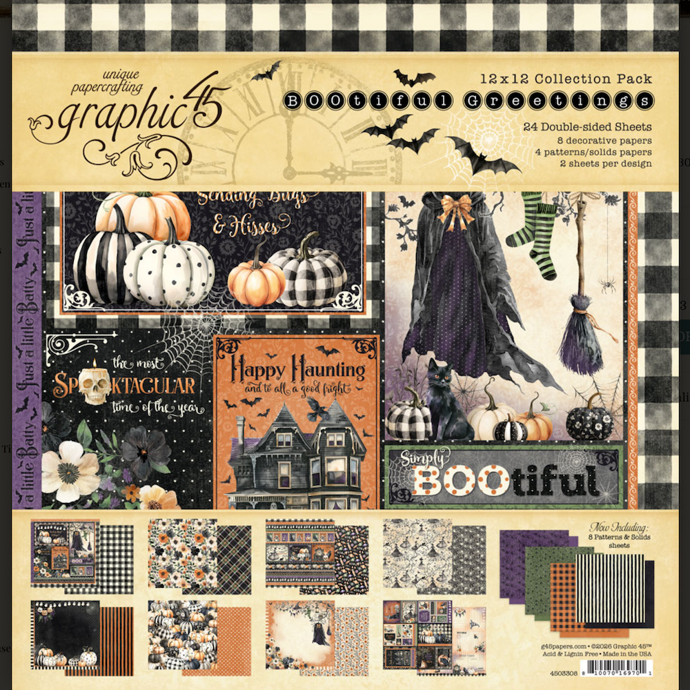 Graphic 45 BOOtiful Greetings 12 x 12 Paper Pad 4503308