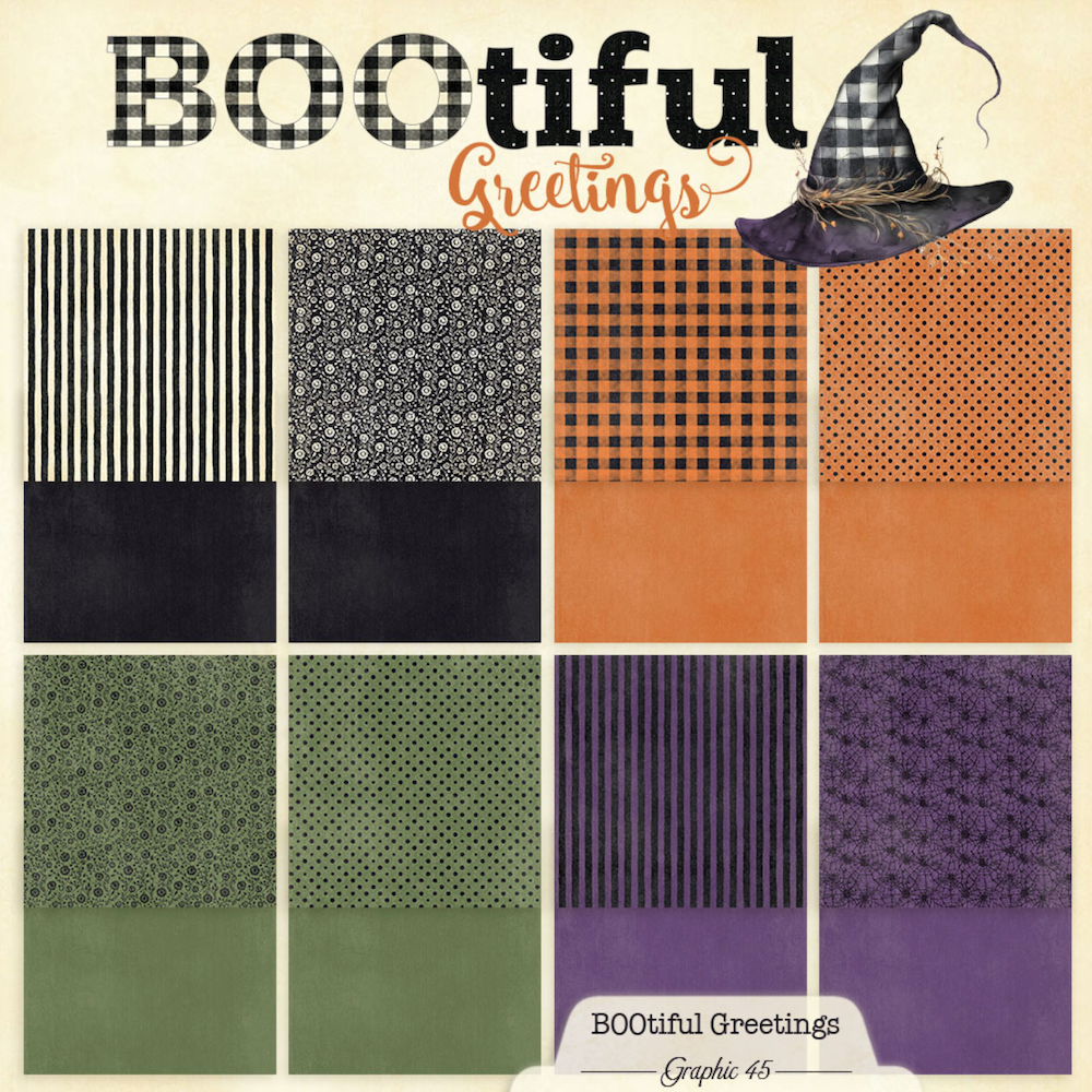 Graphic 45 BOOtiful Greetings 12 x 12 Patterns and Solids Paper Pad 4503306 product