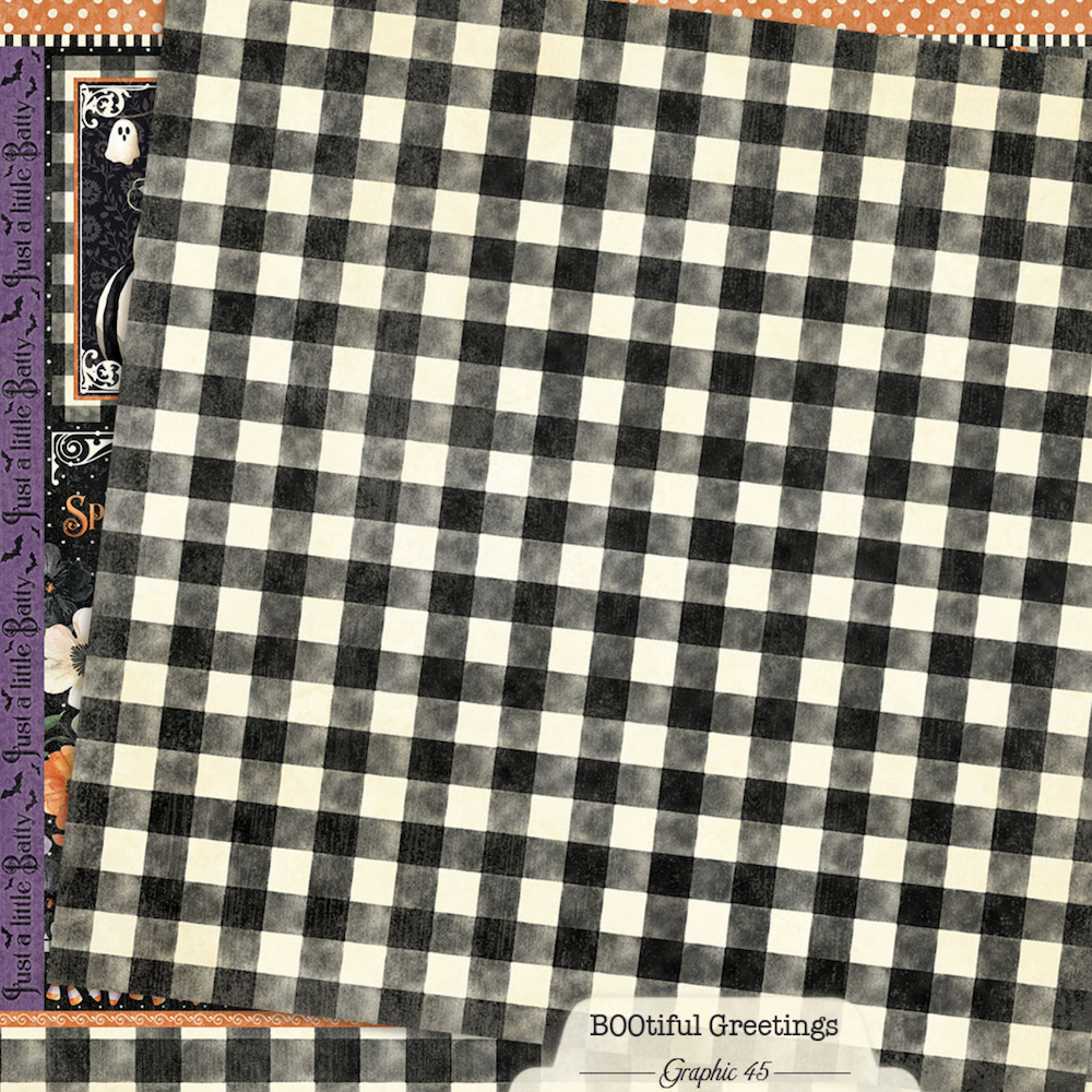 Graphic 45 BOOtiful Greetings 8 x 8 Paper Pad 4503307 checker