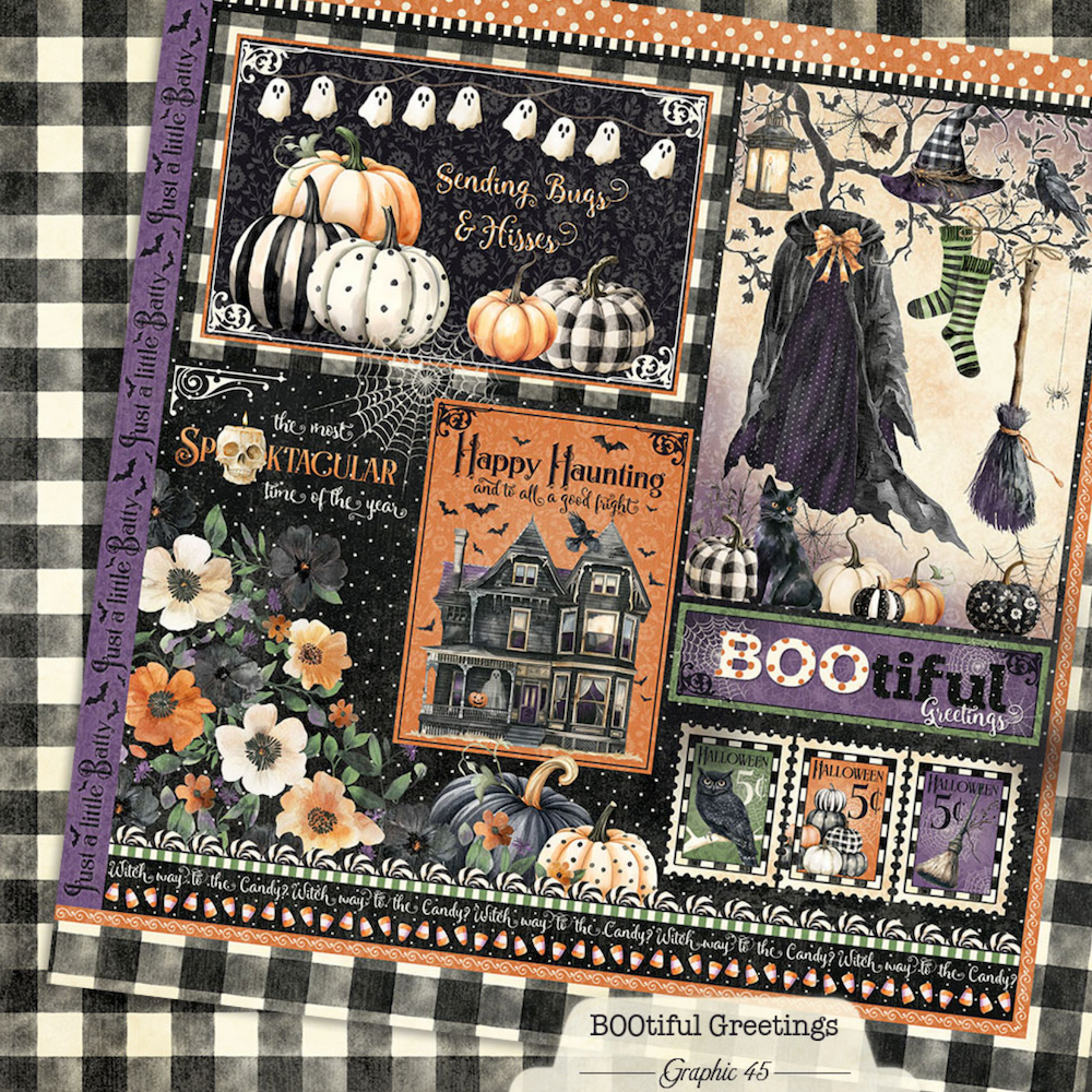 Graphic 45 BOOtiful Greetings 8 x 8 Paper Pad 4503307 happy hauntings