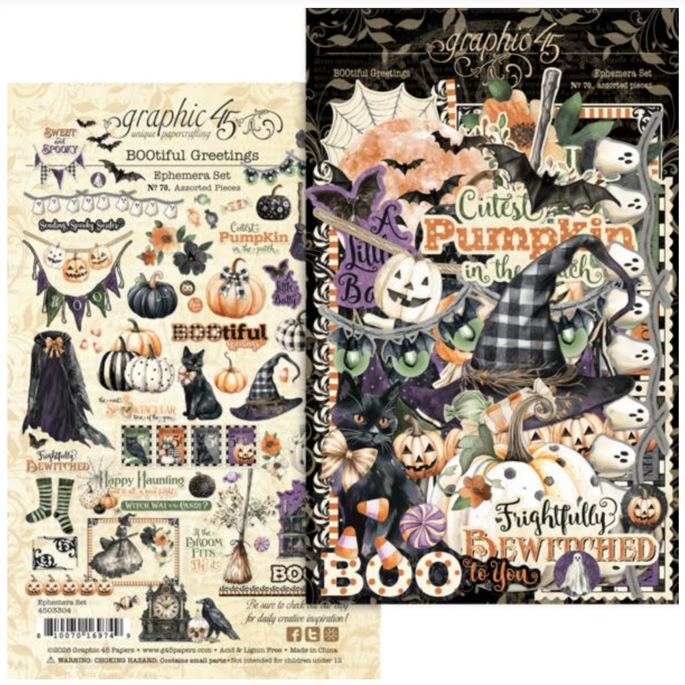 Graphic 45 BOOtiful Greetings Ephemera Set 4503304