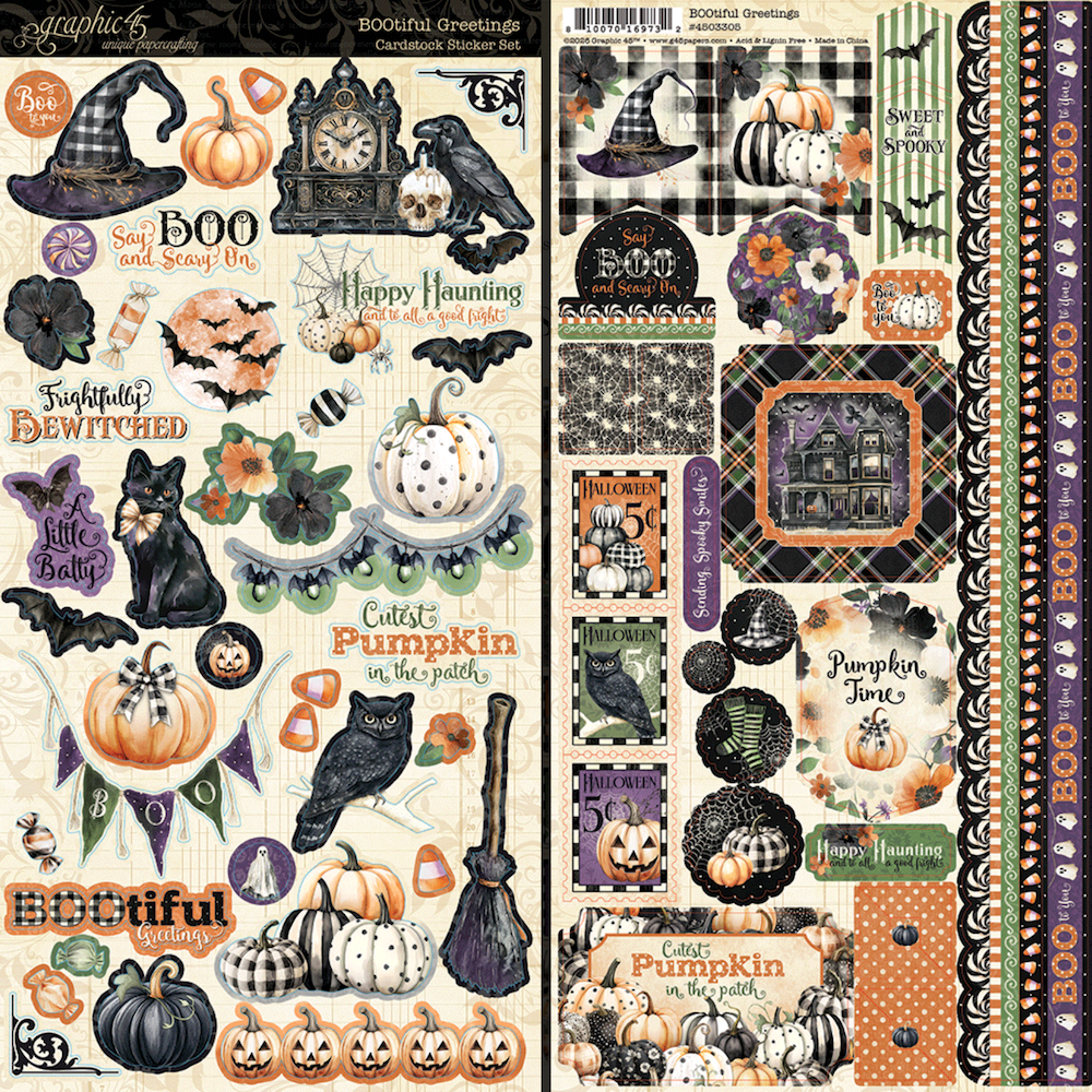 Graphic 45 BOOtiful Greetings Sticker Set 4503305