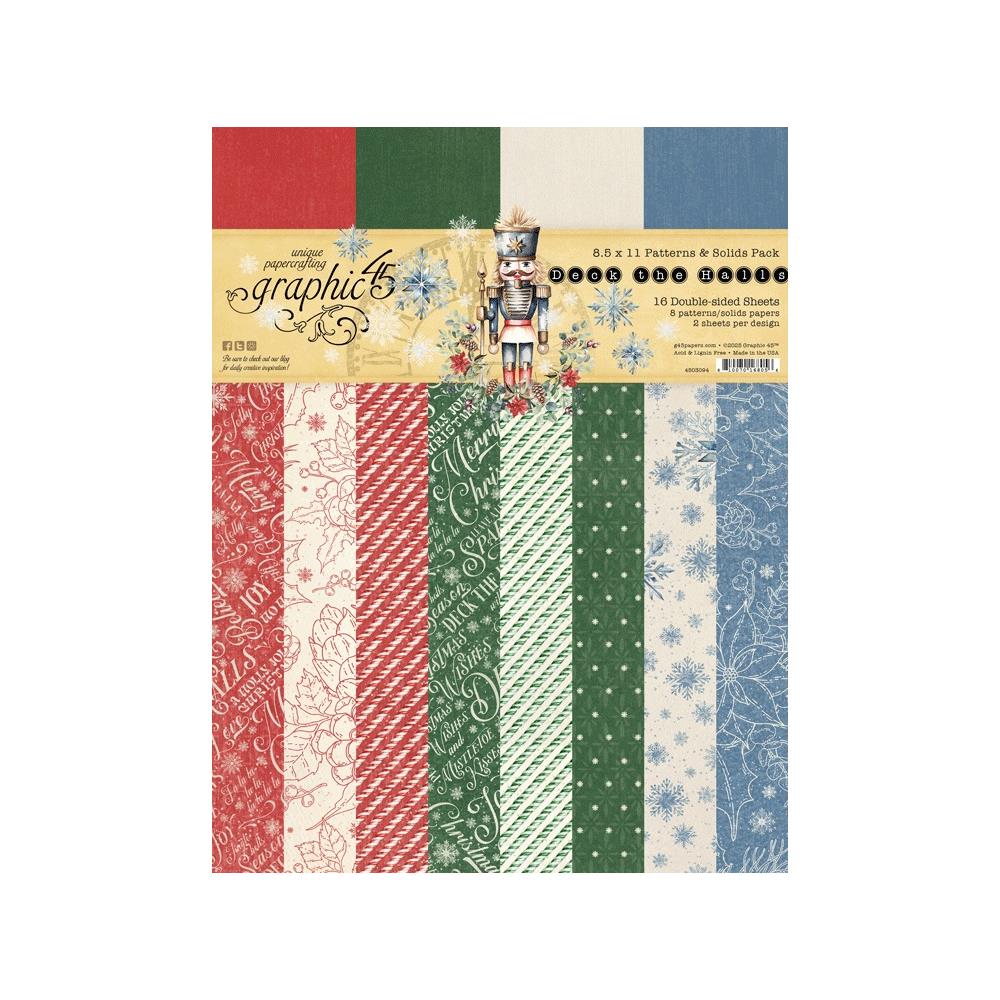 Graphic 45 Deck The Halls 8.5 x 11 Patterns and Solids Collection Pack 4503094