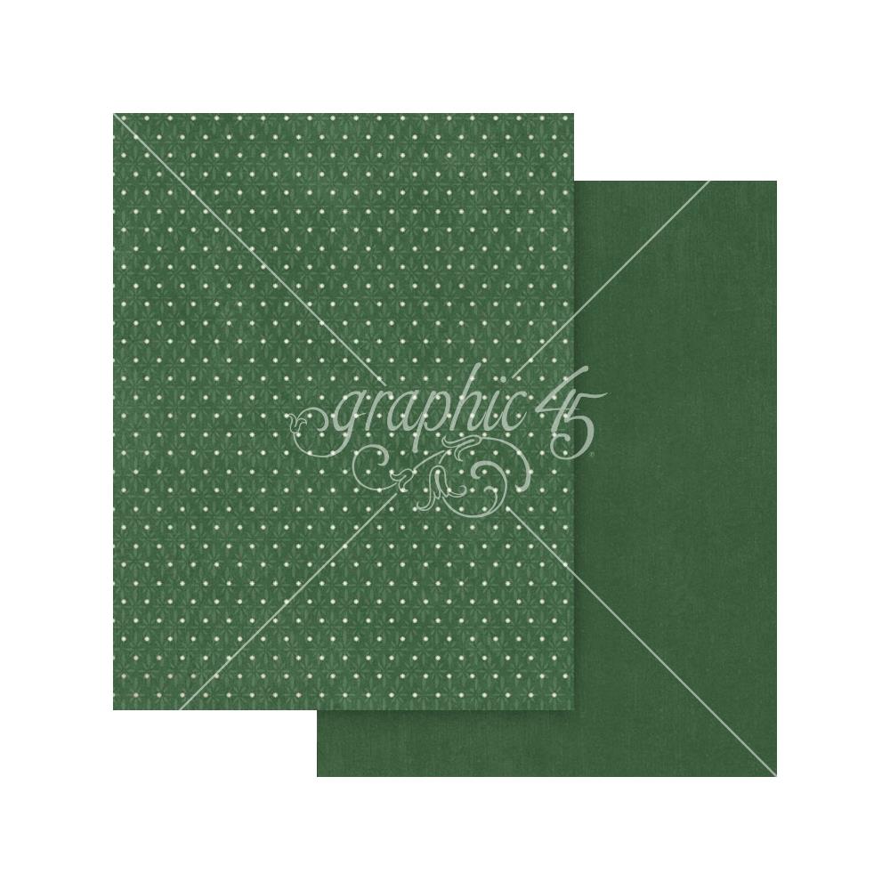 Graphic 45 Deck The Halls 8.5 x 11 Patterns and Solids Collection Pack 4503094 green dot
